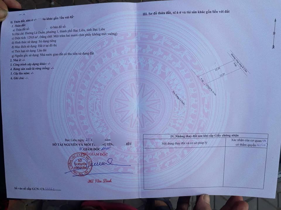 Nhà cấp 4 mặt tiền đường Lê Duẩn, Phường 1, Bạc Liêu - Diện tích 132m² - Kinh doanh tốt!