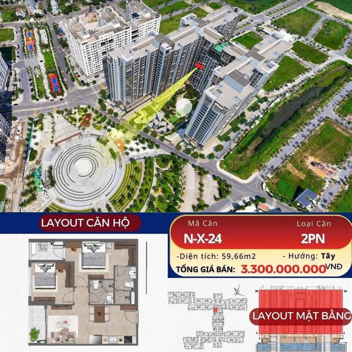 Căn hộ Plaza 4 Đà Nẵng 59m² giá 3.3 tỷ - View đẹp, thanh toán linh hoạt!