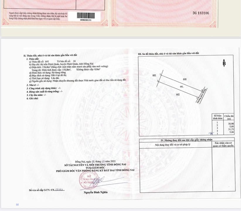 Đất nền thị trấn Định Quán 155m² giá chỉ 720 triệu - Cơ hội đầu tư sinh lời!