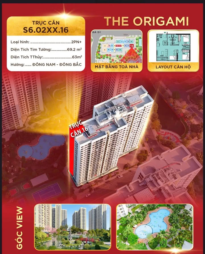 Căn hộ 2PN+1 tại Thủ Đức 69,5m² giá 4,3 tỷ - View hồ bơi, công viên xanh mát!