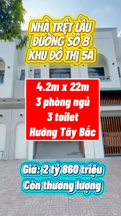 Nhà trệt lầu KĐT 5A Mạc Đĩnh Chi 92m² giá 2.86 tỷ - Sổ hồng chính chủ!