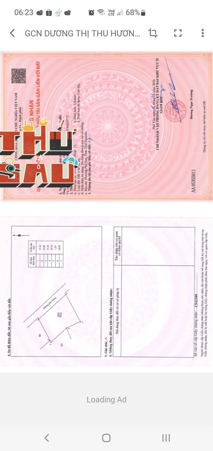 Đất nền Phố Yên Thái Nguyên 535m² giá thỏa thuận - Đầu tư sinh lời ngay!