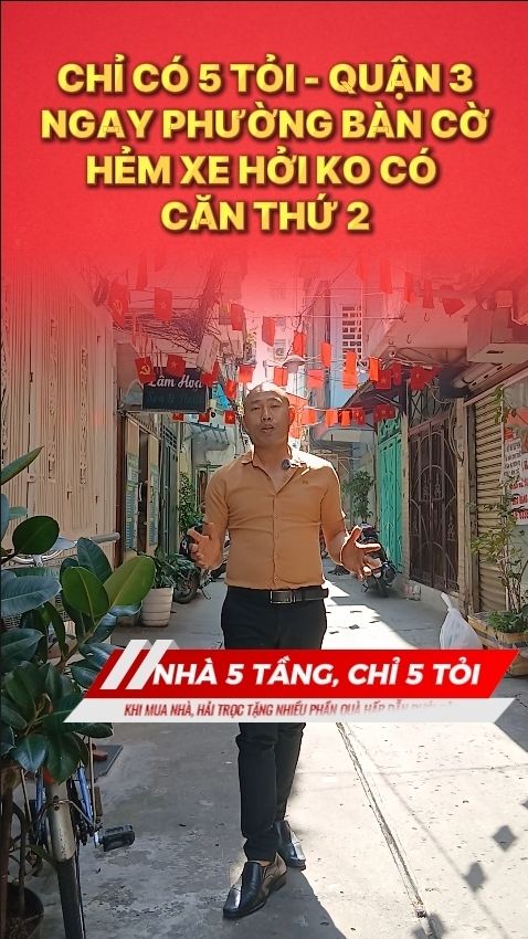 Nhà 5 tầng hẻm ô tô Quận 3, 25m² - Đầu tư sinh lời tuyệt vời!