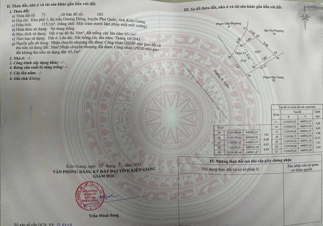 Đất thổ cư Đồi Sao Mai, Phú Quốc 115m² giá 6 tỷ - Đường xe hơi vào tận nơi!