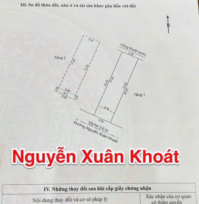 Bán đất mặt tiền Nguyễn Xuân Khoát 100m² giá 17.7 tỷ - Tiềm năng khai thác cực tốt!