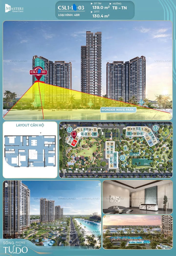 Căn hộ Vinhomes Ocean Park Gia Lâm 130m² giá thỏa thuận - View Hồ tuyệt đẹp