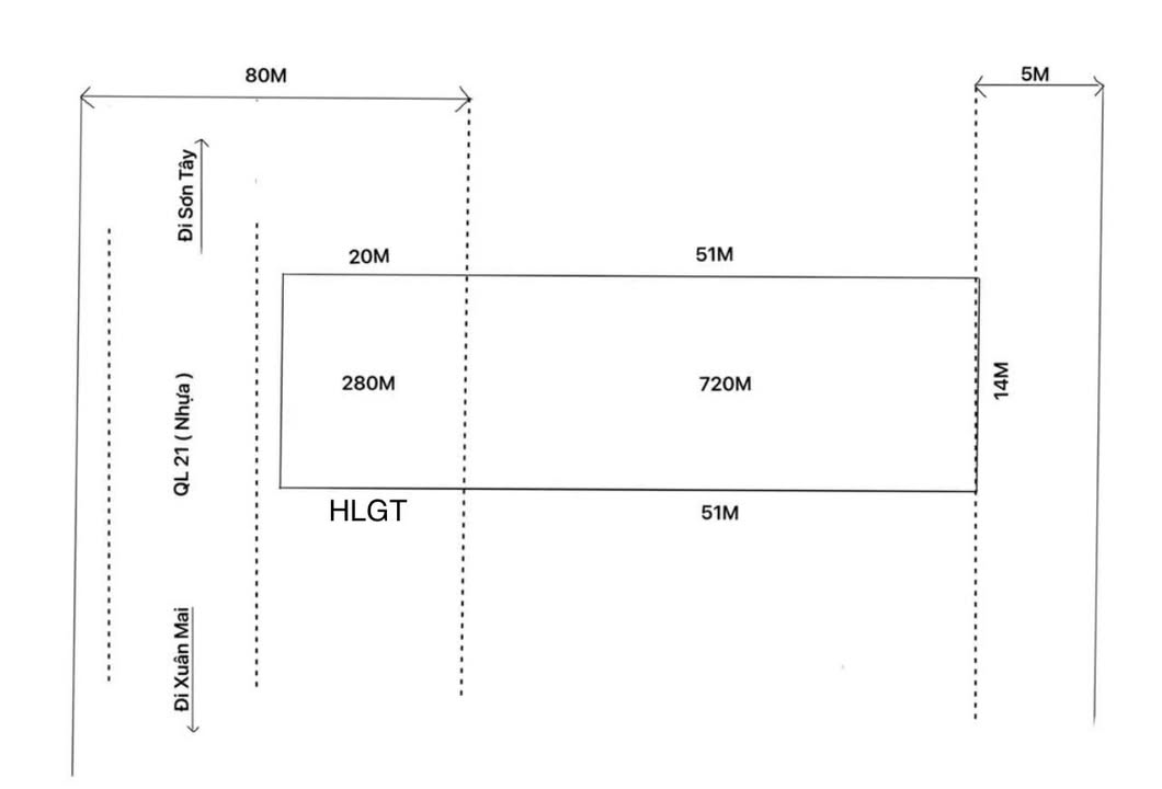 Lô đất mặt Quốc lộ 21, Phú Cát – 720m², sổ đỏ chính chủ, vị trí đắc địa