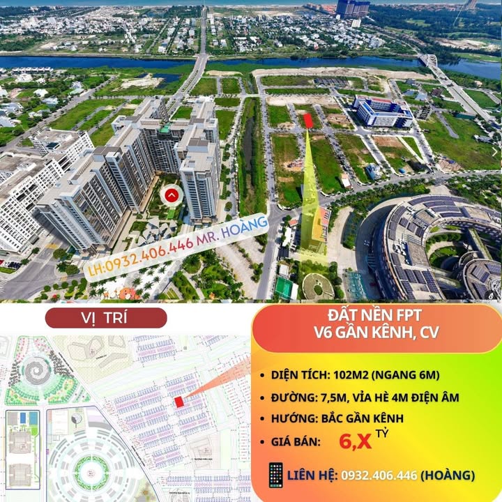 Đất nền FPT Complex Đà Nẵng 102m² giá 6 tỷ - Cơ hội đầu tư sinh lời cao!