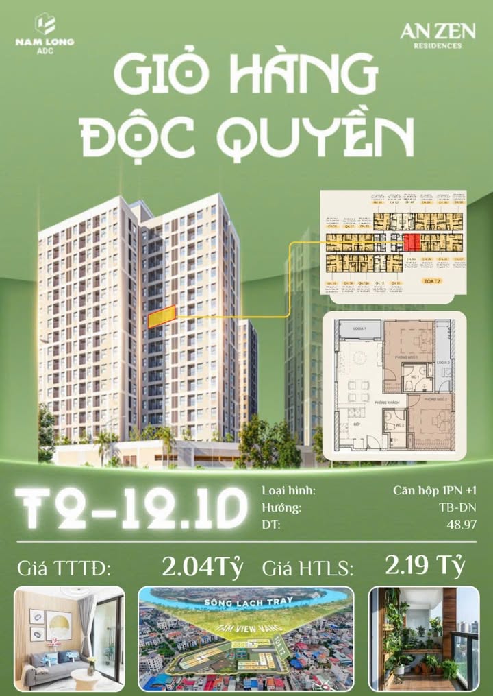 Căn hộ An Zen Residences Hải Phòng 48.97m² giá 2.04 tỷ - Cơ hội vàng không thể bỏ lỡ!