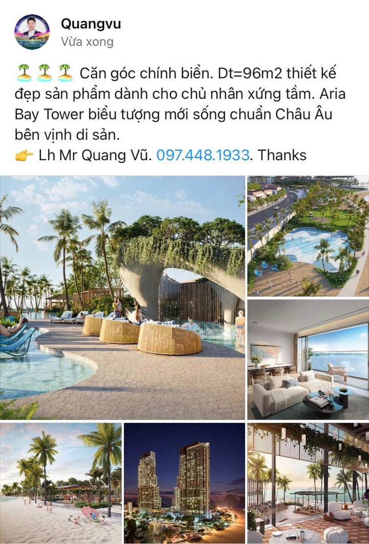 Căn hộ Aria Bay Tower Hạ Long 96m² - Căn góc chính biển, thiết kế đẳng cấp