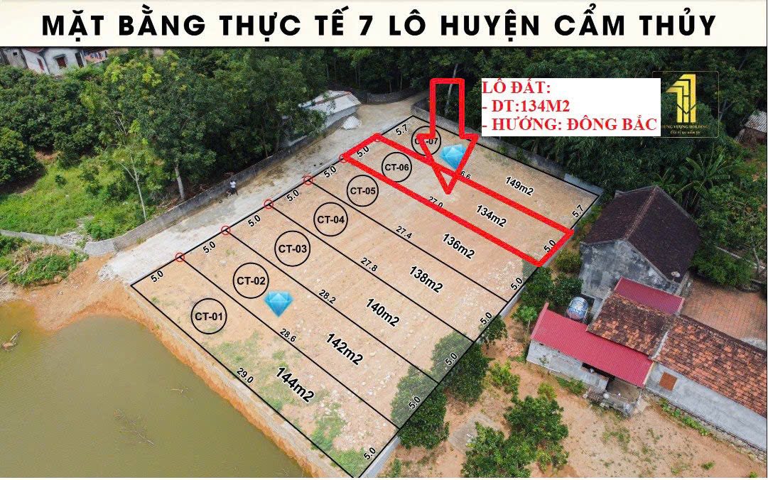 Đất thổ cư 134m² tại Cẩm Tân, Cẩm Thủy chỉ 400 triệu - Cơ hội đầu tư hấp dẫn!