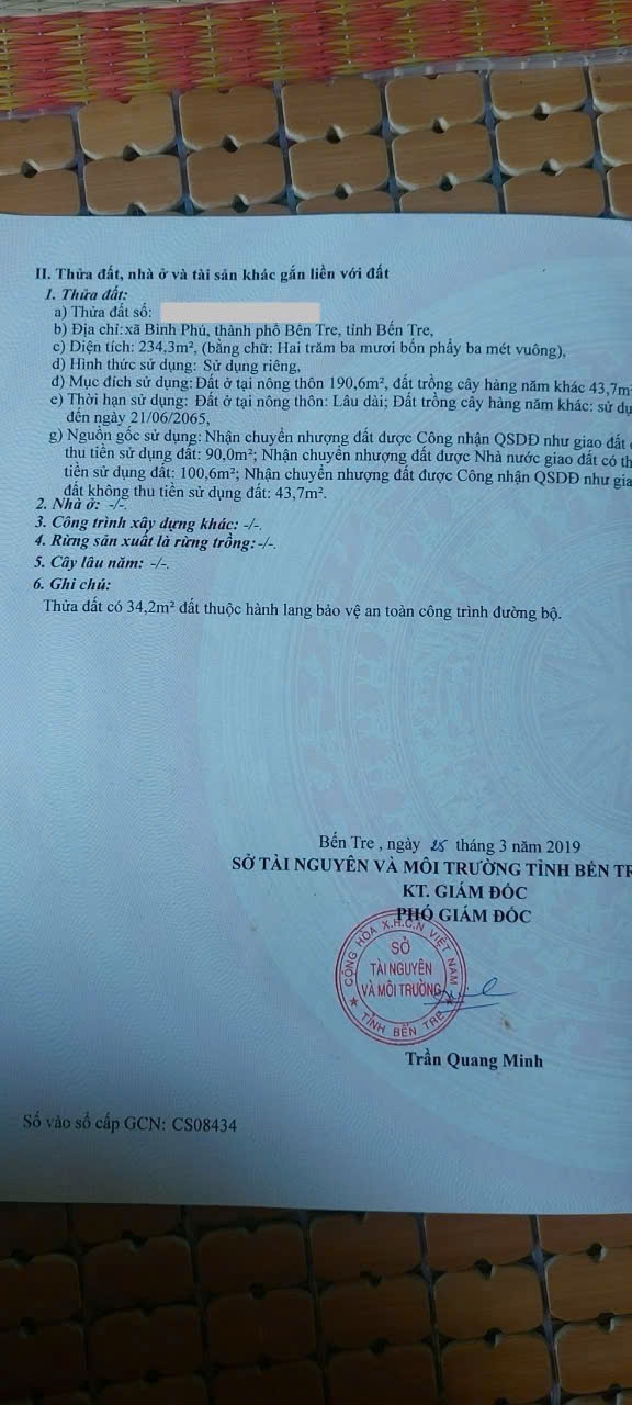 Bán đất mặt tiền lộ Thống Nhất, phường Bình Phú, 234,3m² - Đầu tư sinh lời tốt!