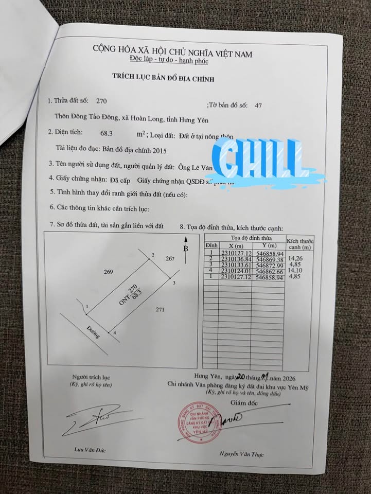 Đất thổ cư Đông Tảo Hưng Yên 68,3m² giá 2 tỷ - Vị trí đẹp, đầu tư sinh lời!