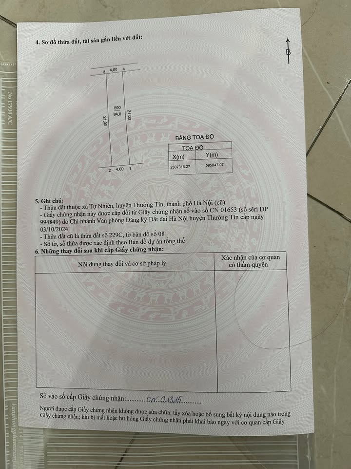 Đất nền xã Chương Dương, Thường Tín 84m² giá 3 tỷ - Sổ đỏ chính chủ