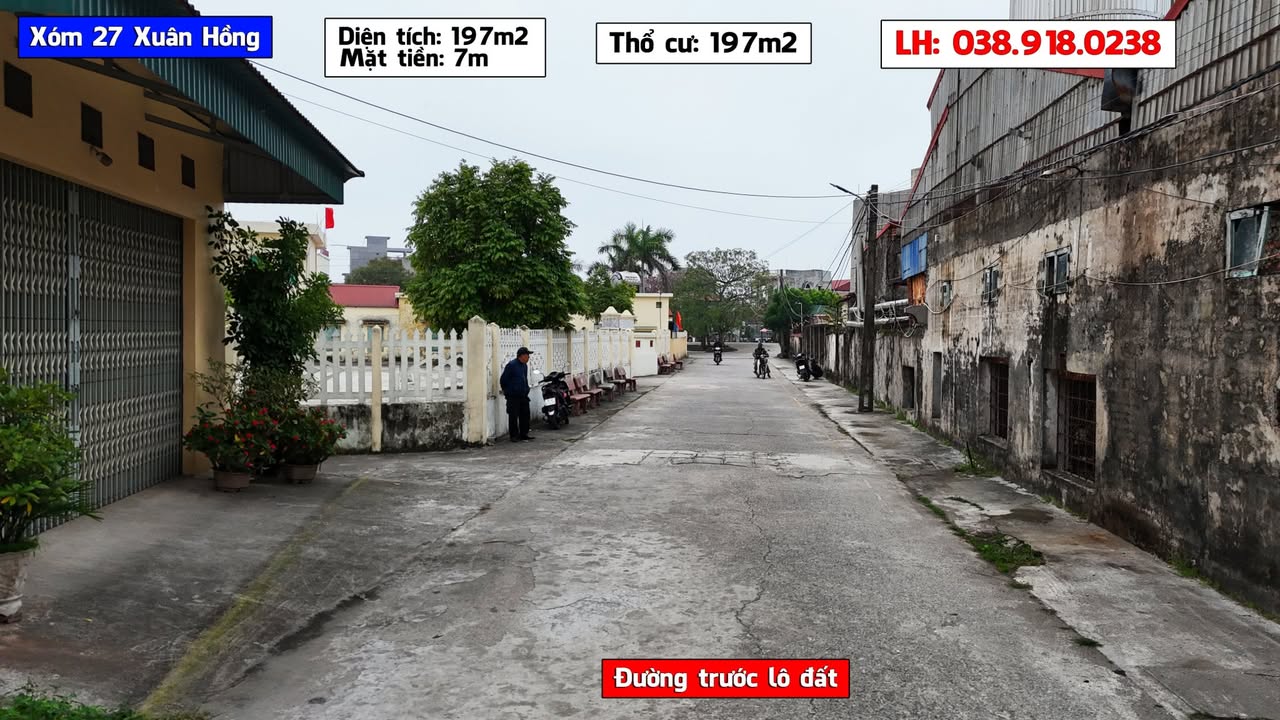 Đất thổ cư 170m² tại Xuân Hồng, Nam Định - Mặt tiền 7m, giao thông thuận lợi!