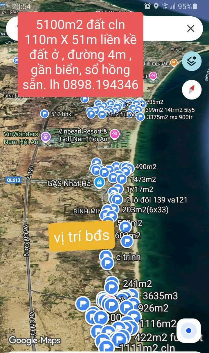 Đất CLN gần biển Bình Minh, Đà Nẵng 5100m² giá 5 tỷ - Đầu tư sinh lời bền vững!
