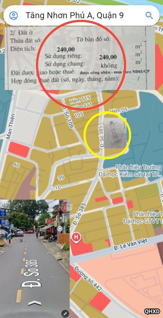 Đất ODT 288m² Phường Tăng Nhơn Phú A, Q9 giá 15.5 tỷ - Cạnh ĐH Tài Chính Marketing!