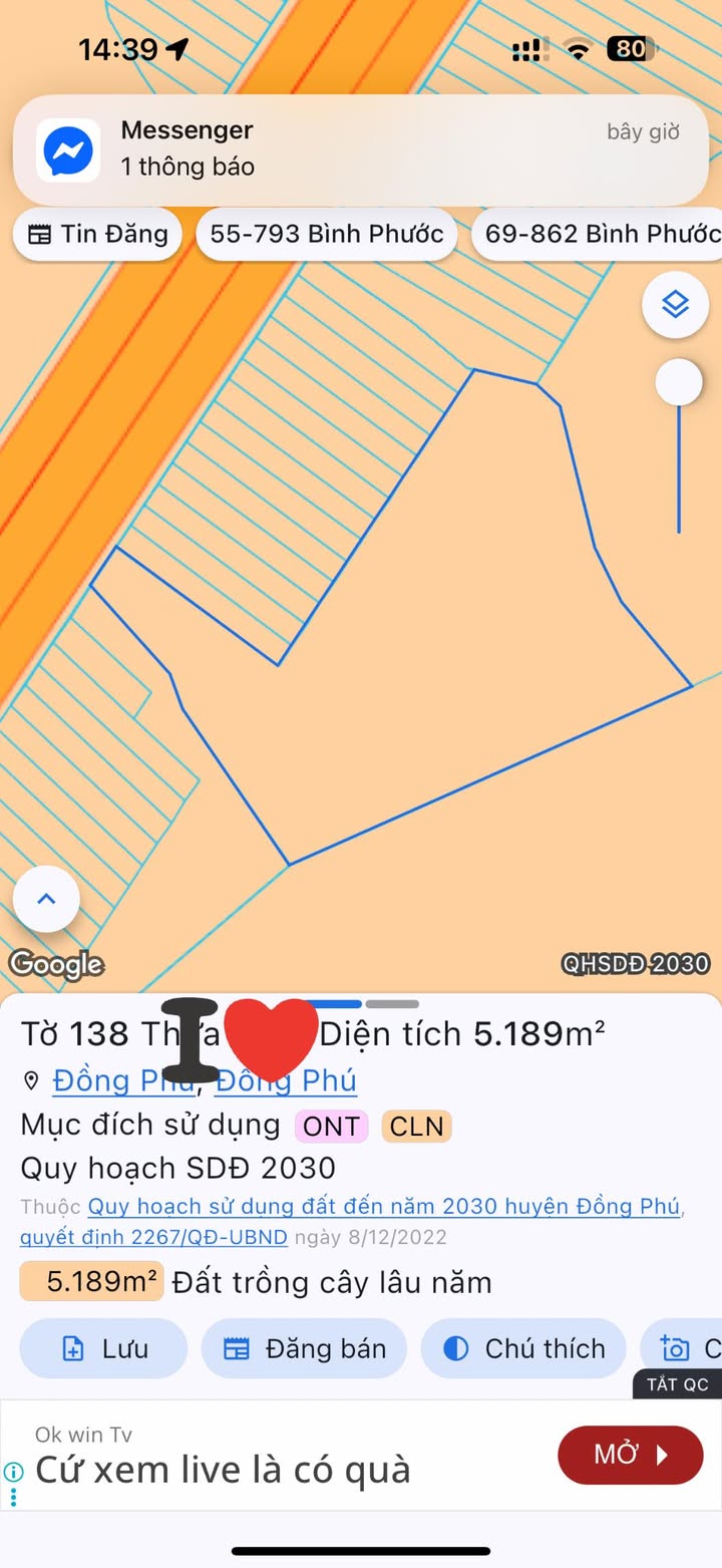 Đất nền 5.100m² tại Tuyến Xuyên Tâm, Huyện Đồng Phú - Đầu tư lợi nhuận 3 tỷ!