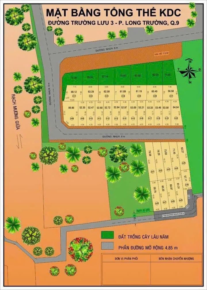 Bán đất hẻm 47 Trường Lưu, Phường Long Trường, 53.3m² giá 3.3 tỷ - Pháp lý sổ hồng riêng