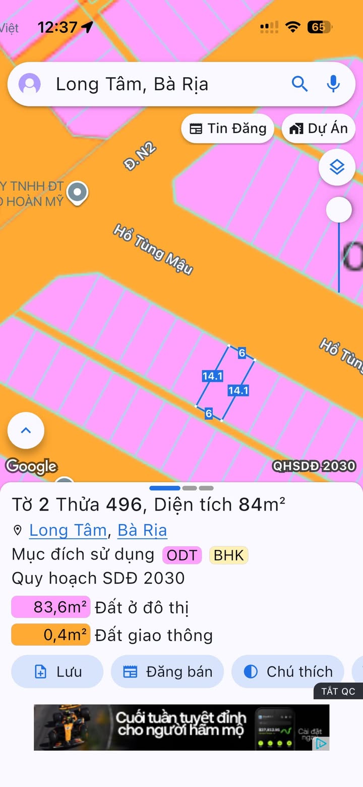 Đất nền Khu Hưng Việt Long Tâm Bà Rịa 96m² giá 3 tỷ - Cơ hội đầu tư hấp dẫn!