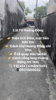 Đất nền Hoàng Động, Hải Phòng 60m² giá 1 tỷ - Sổ đỏ chính chủ!