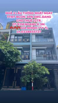Nhà 3 tầng Thống Nhất Dĩ An 62m² giá 7 tỷ - Đang cho thuê 12 triệu