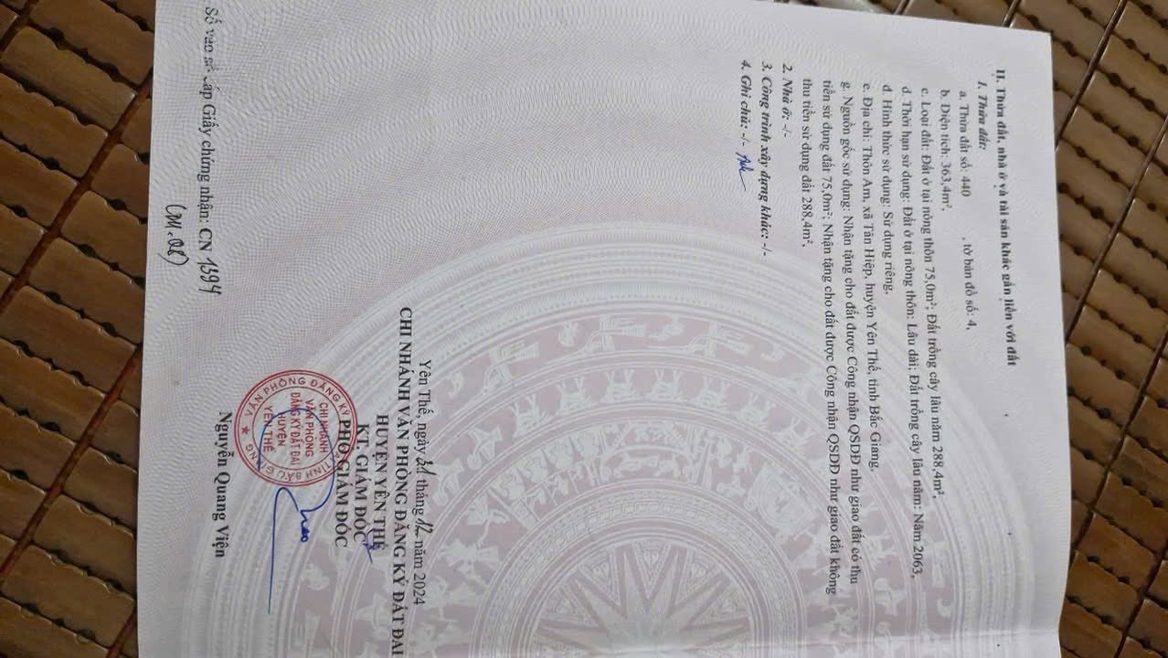 Đất thổ cư mặt tiền 10.5m tại xã Tân Hiệp, huyện Yên Thế - Giá chỉ 600 triệu!