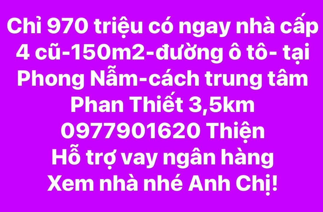 Nhà cấp 4 Phong Nẫm 150m² giá 970 triệu - Ô tô vào tận nhà!