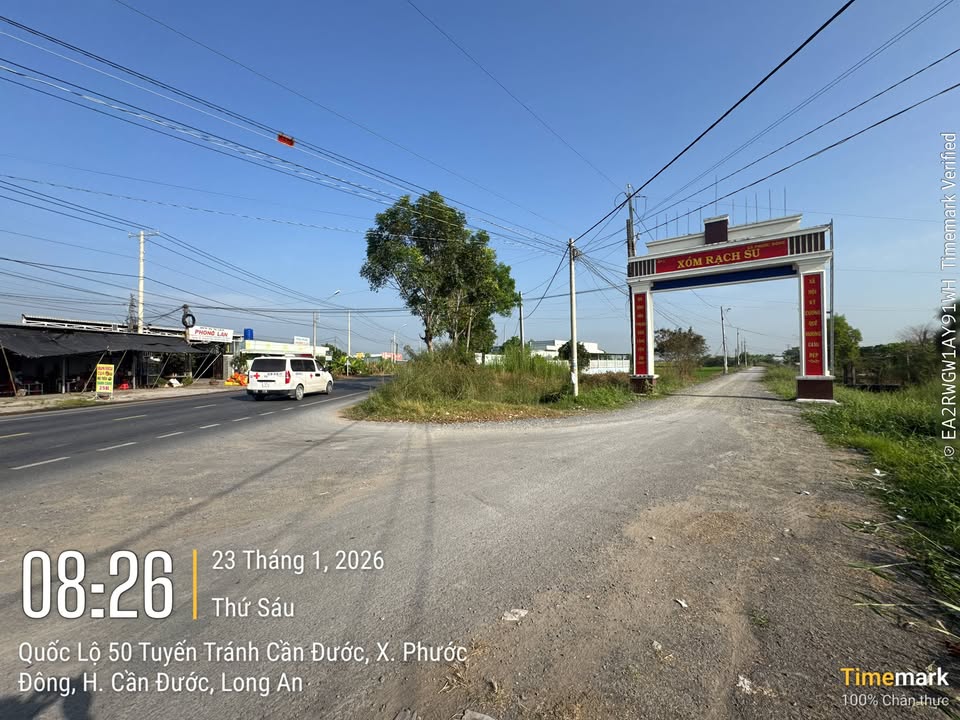 Đất lúa 1200m² tại Ấp 1, Cần Đước giá 1.595 tỷ - Chính chủ, lô góc hai mặt tiền!