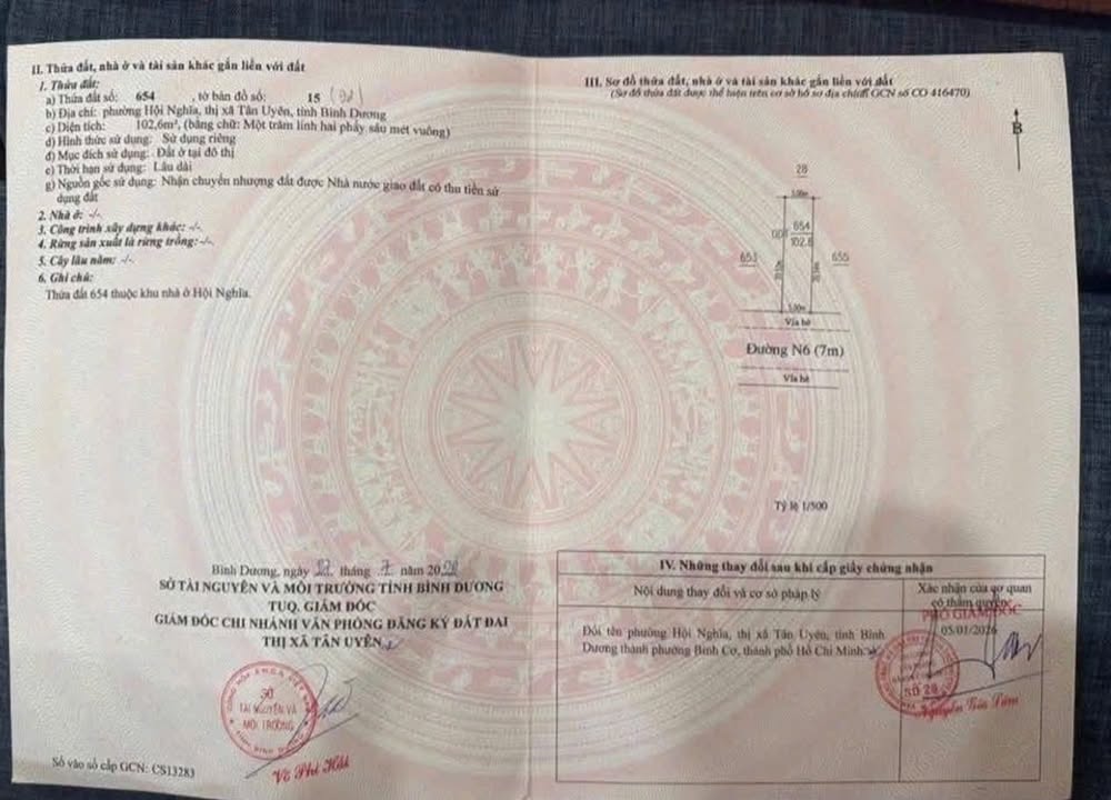 Đất thổ cư 102m² tại Hội Nghĩa, Tân Uyên - Giá thương lượng chỉ 1 tỷ!