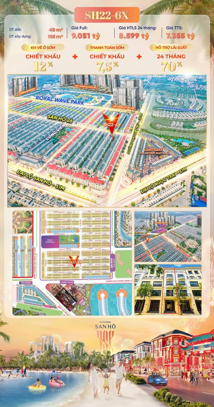 Townhouse Vinhomes Ocean Park 48m² giá thỏa thuận - Hướng Đông Nam hấp dẫn!