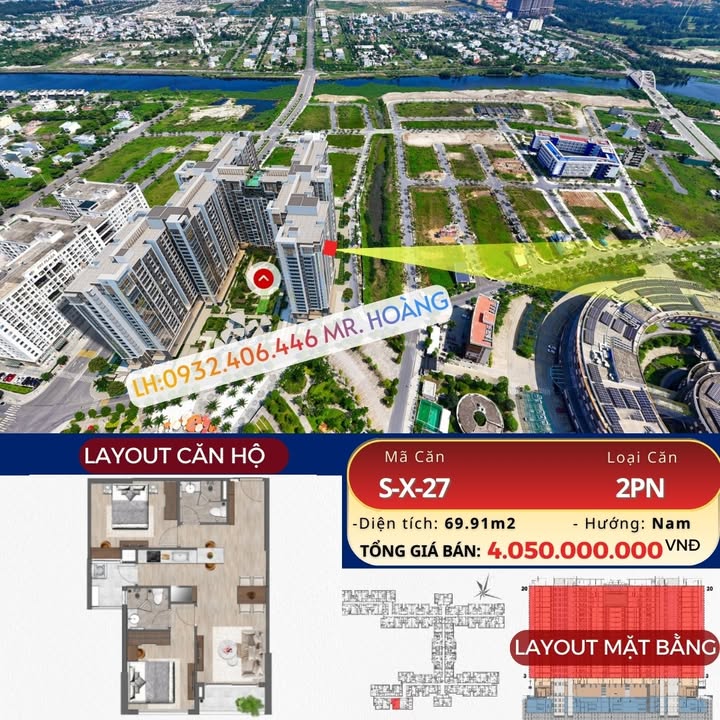 Căn hộ Plaza 4 Đà Nẵng 70m² giá 4.05 tỷ - Hướng Nam, View đẹp