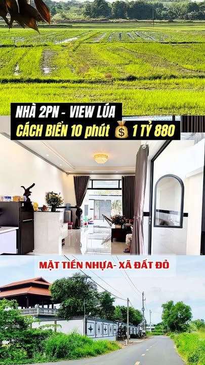Nhà 2PN Xã Đất Đỏ 135m² giá 1.88 tỷ - Sổ đỏ chính chủ, cách biển 10 phút!