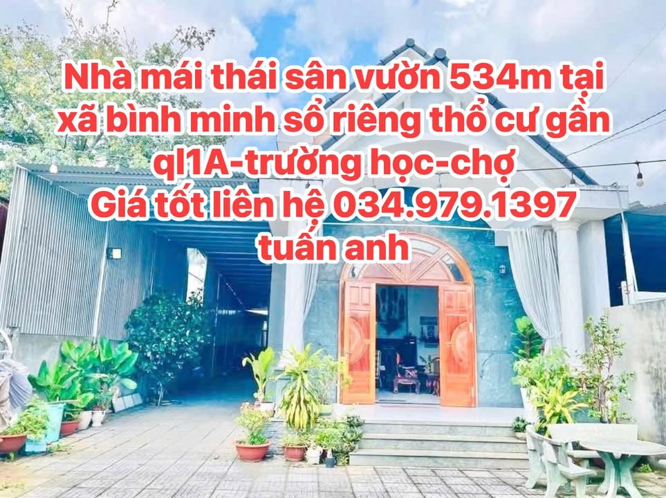 Nhà mái thái tại xã Bình Minh, Trảng Bom 534m² chỉ 4.95 tỷ - Cơ hội đầu tư tuyệt vời!