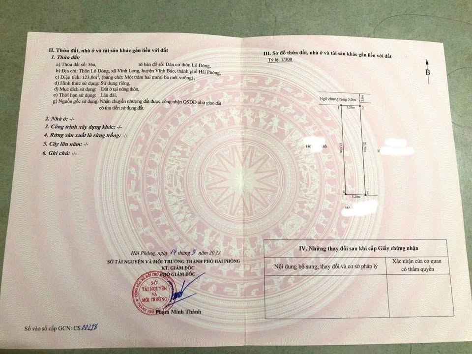 Đất lô Đông Vĩnh Long, Vĩnh Bảo 123m² giá chỉ 6xx triệu - Sổ đỏ chính chủ!