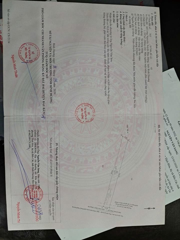 Đất thổ cư Long Nguyên, 1220m² giá 1.75 tỷ - Pháp lý rõ ràng