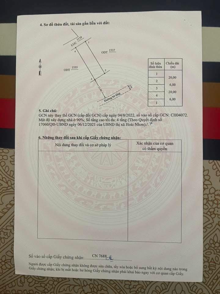Đất thổ cư 120m² tại Phường Bồng Sơn, Hoài Nhơn - Giá tốt, thuận tiện giao thông!