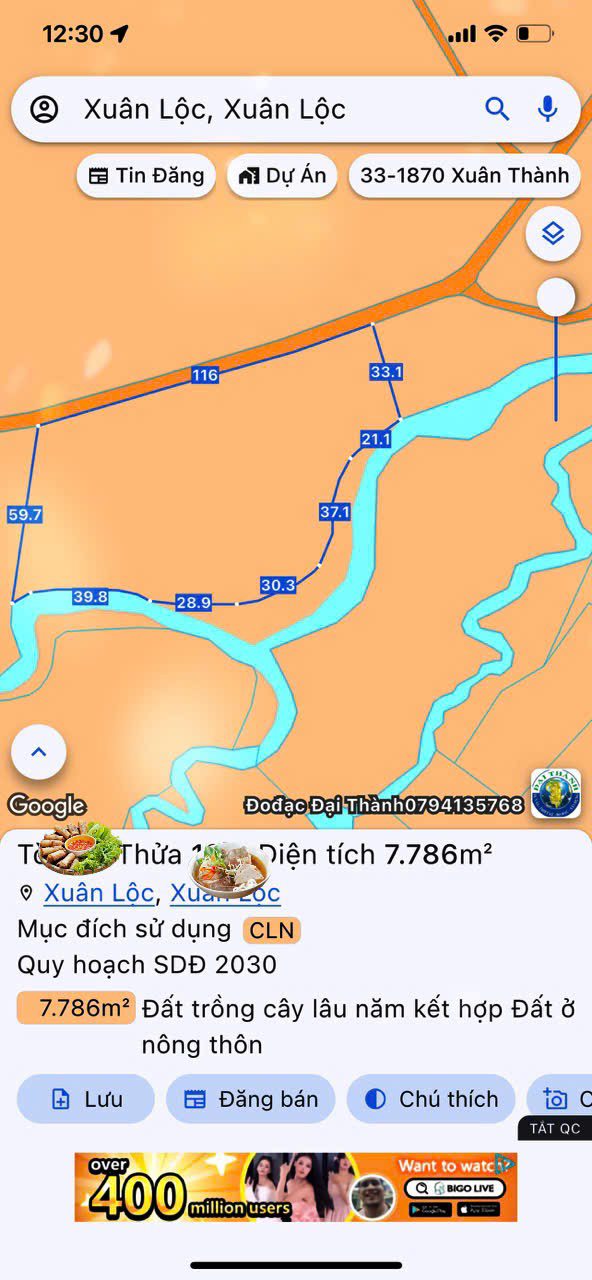 Đất nền Xã Xuân Thọ, Huyện Xuân Lộc, Đồng Nai - 360m² chỉ 115.2 triệu - Đầu tư sinh lời