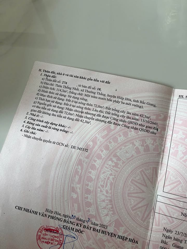 Lô đất Thôn Thống Nhất, Bắc Ninh 114,3m² giá 800 triệu - Lô góc 2 mặt tiền!