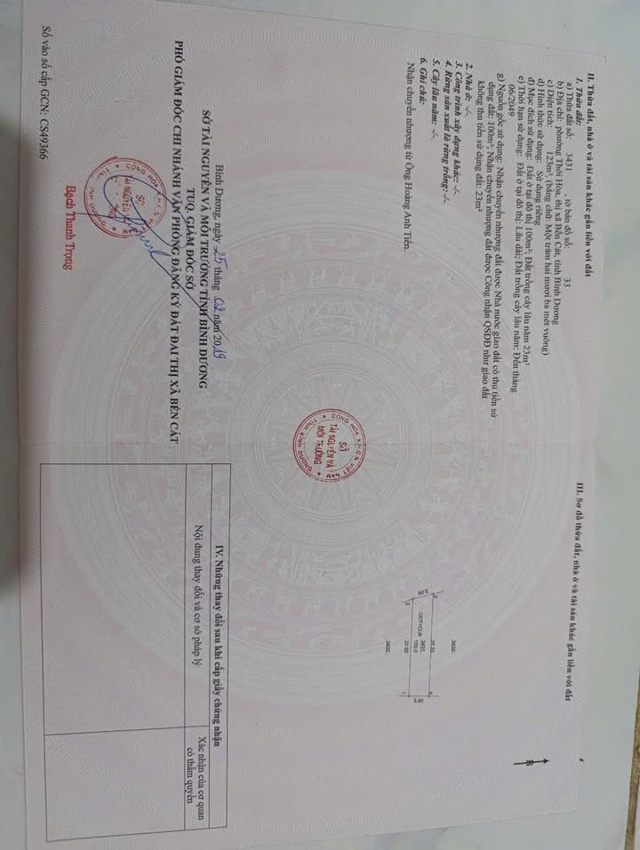 Đất thổ cư Phường Mỹ Phước Bến Cát 123m² giá 900 triệu - Cơ hội đầu tư hấp dẫn!