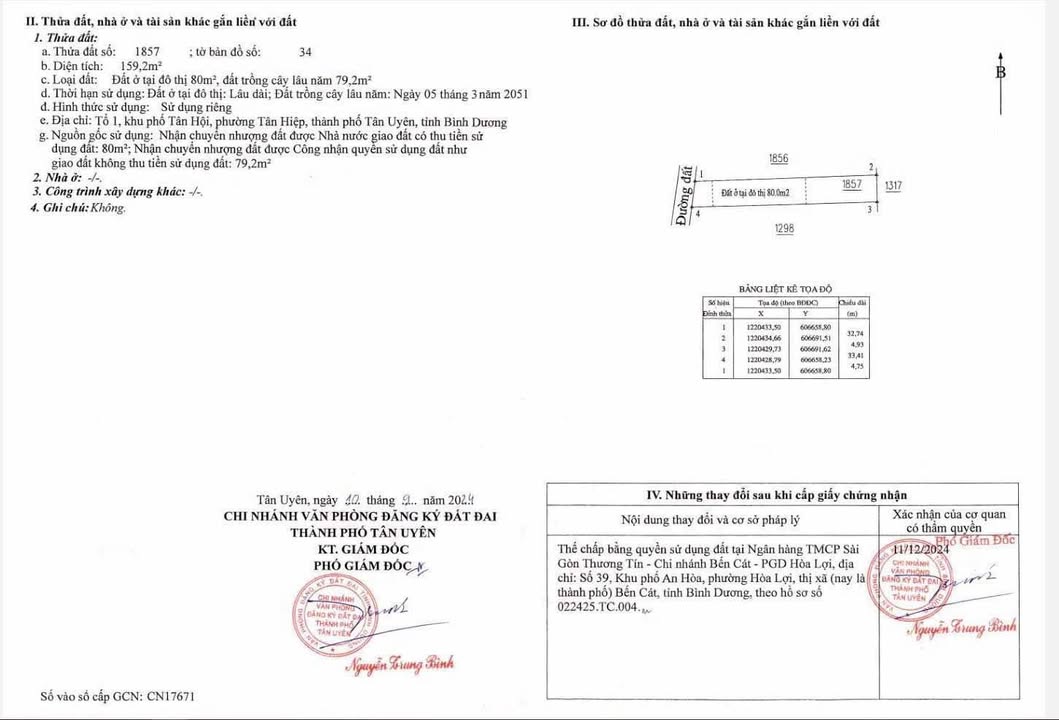 Đất thổ cư 160m² tại Tân Hiệp, Bình Dương - Giá 1,2 tỷ, cơ hội đầu tư hấp dẫn!