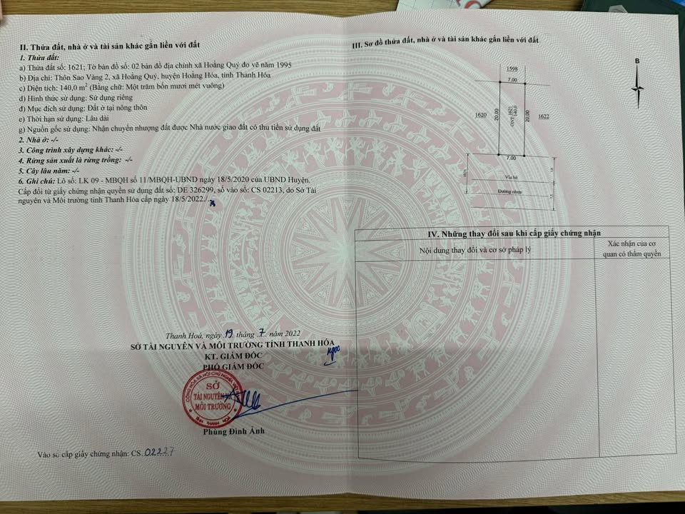 Đất nền trục chính Hoằng Quý, Hoằng Hóa, 140m² - Giá chỉ 2 tỷ!