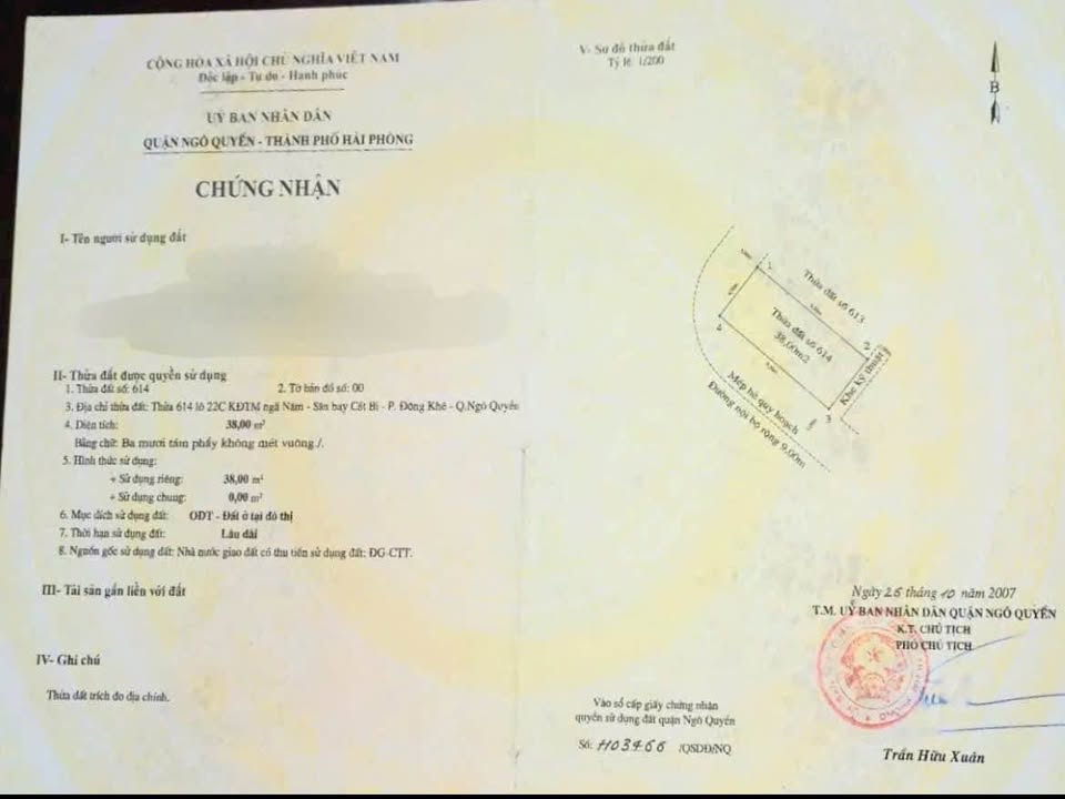 Đất lô góc Lê Hồng Phong, Hải Phòng 38m² giá 6.46 tỷ - Kinh doanh cực tốt!