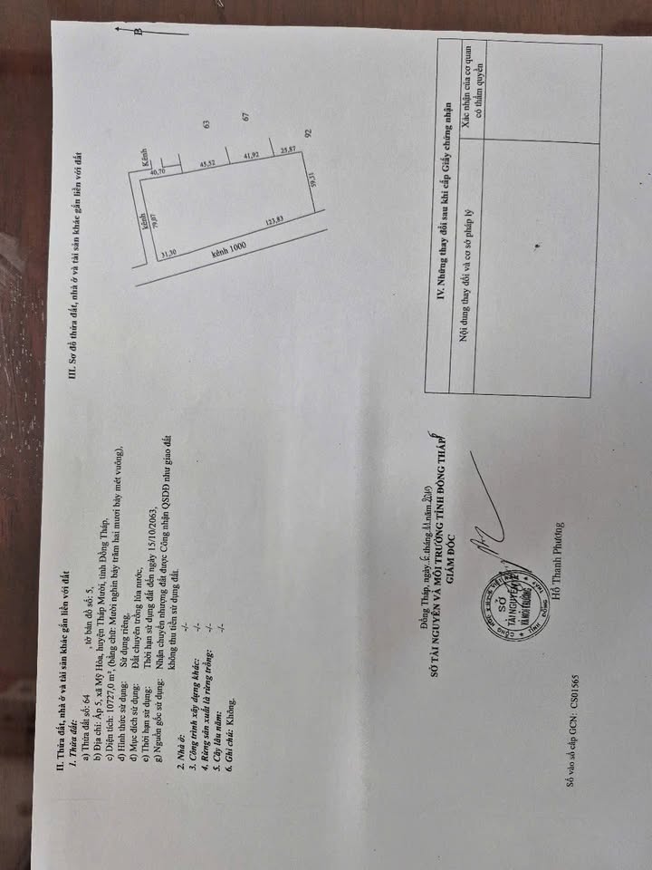 Đất nông nghiệp 10727m² tại Ấp 5, Mỹ Hòa, Tháp Mười - Giá chỉ 2 tỷ!