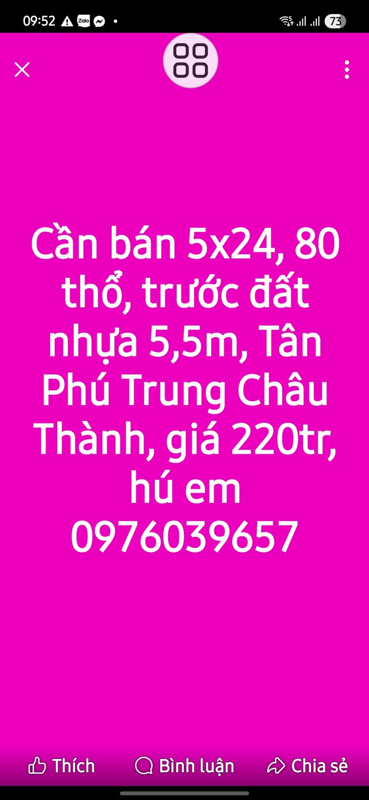Đất nền Tân Phú Trung, Châu Thành, 120m² giá 220 triệu - Cơ hội đầu tư hấp dẫn!