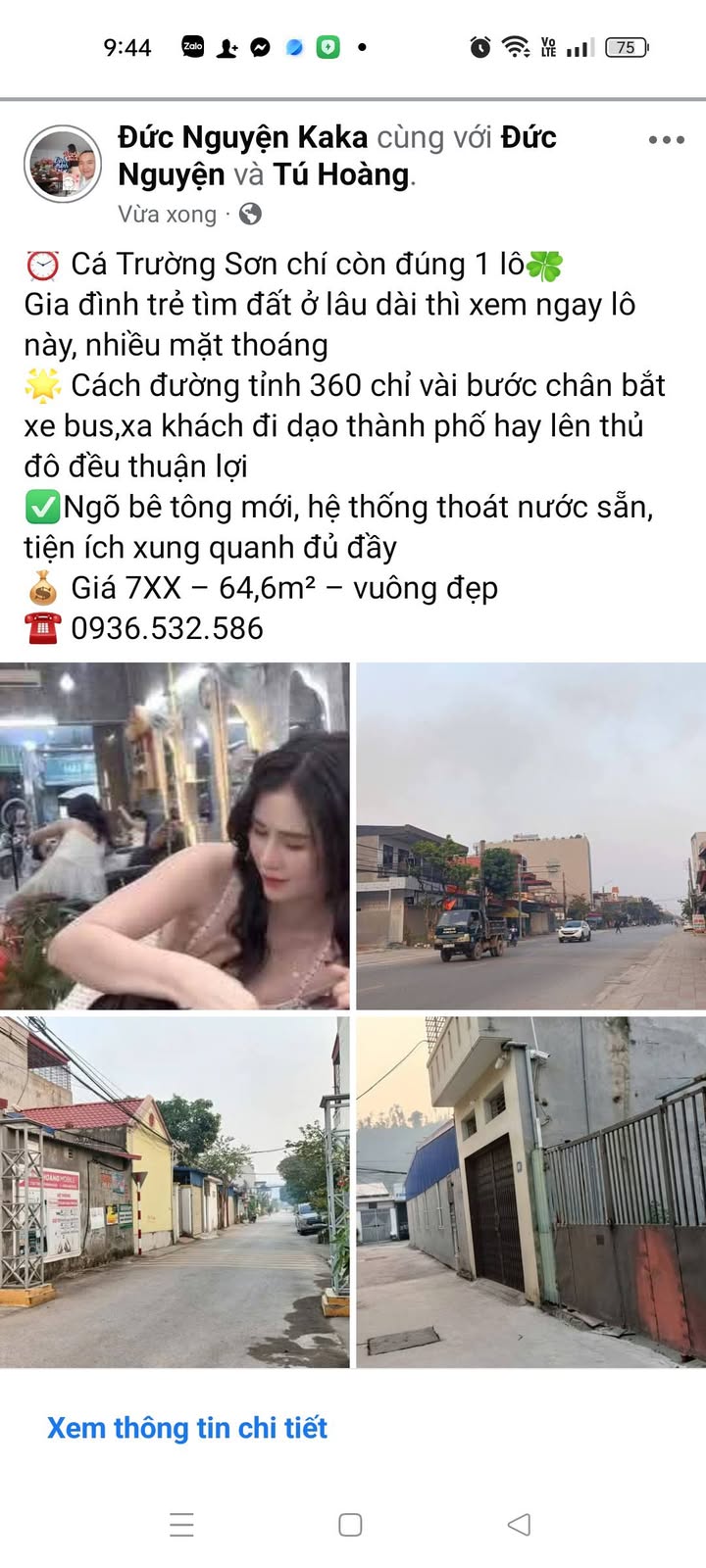 Đất nền Thị trấn Trường Sơn 64,6m² giá chỉ 7XX triệu - Mặt tiền thoáng mát