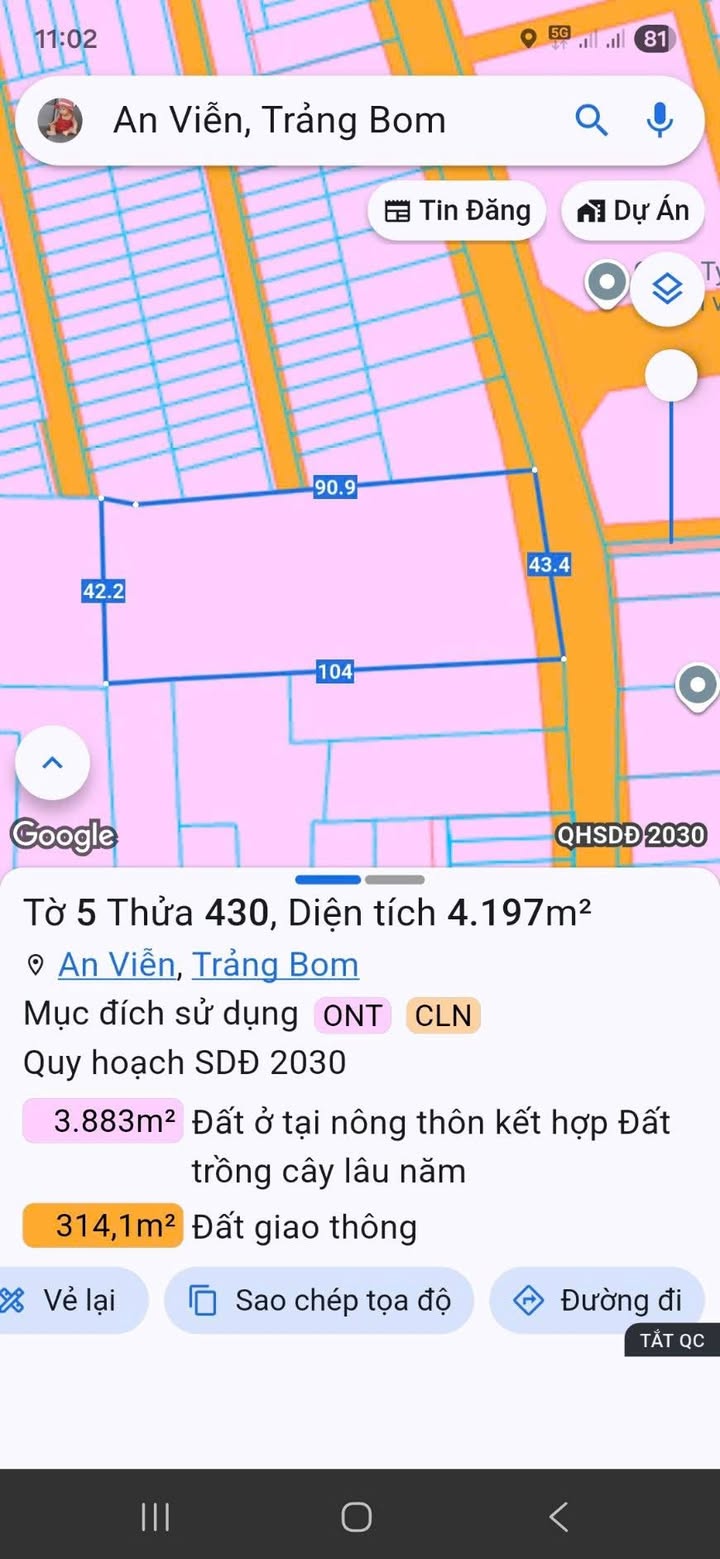 Đất nền An Viễn Trảng Bom 14,400m² giá tốt - Cơ hội đầu tư hấp dẫn!