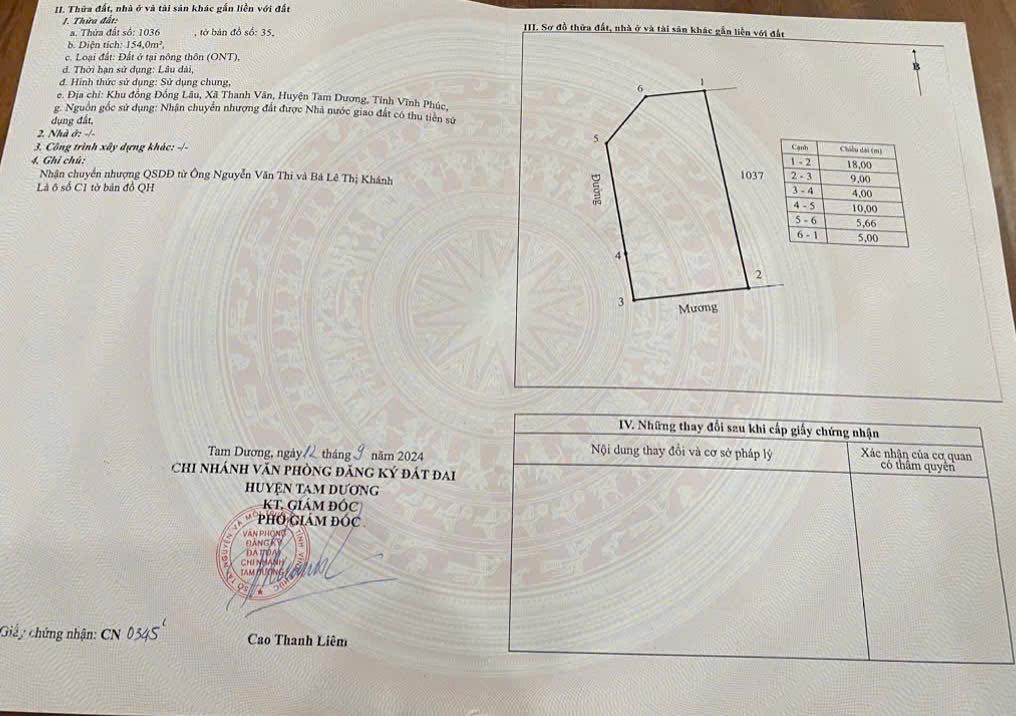 Đất nền khu Đống Lâu, Thanh Vân, Tam Dương 154m² chỉ 3 tỷ - Cơ hội đầu tư hấp dẫn!