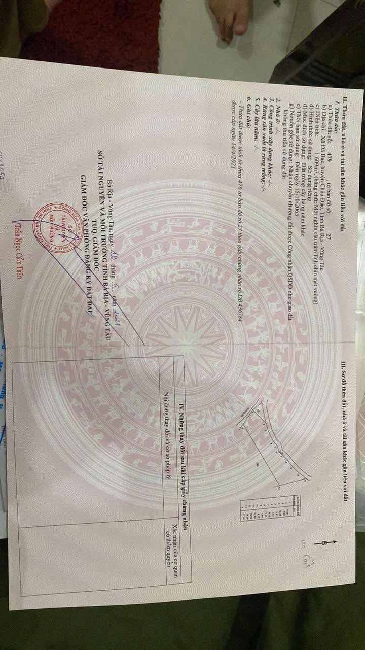 Đất nền xã Đá Bạc, huyện Châu Đức, 360m² giá 1.1 tỷ - Cơ hội đầu tư hấp dẫn!