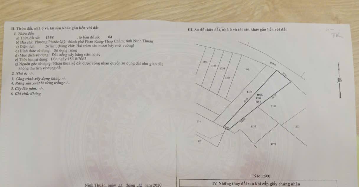 Đất nền 287m² tại Phước Mỹ, Phan Rang giá 1 tỷ - Đầu tư sinh lời ngay!